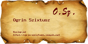 Ogrin Szixtusz névjegykártya